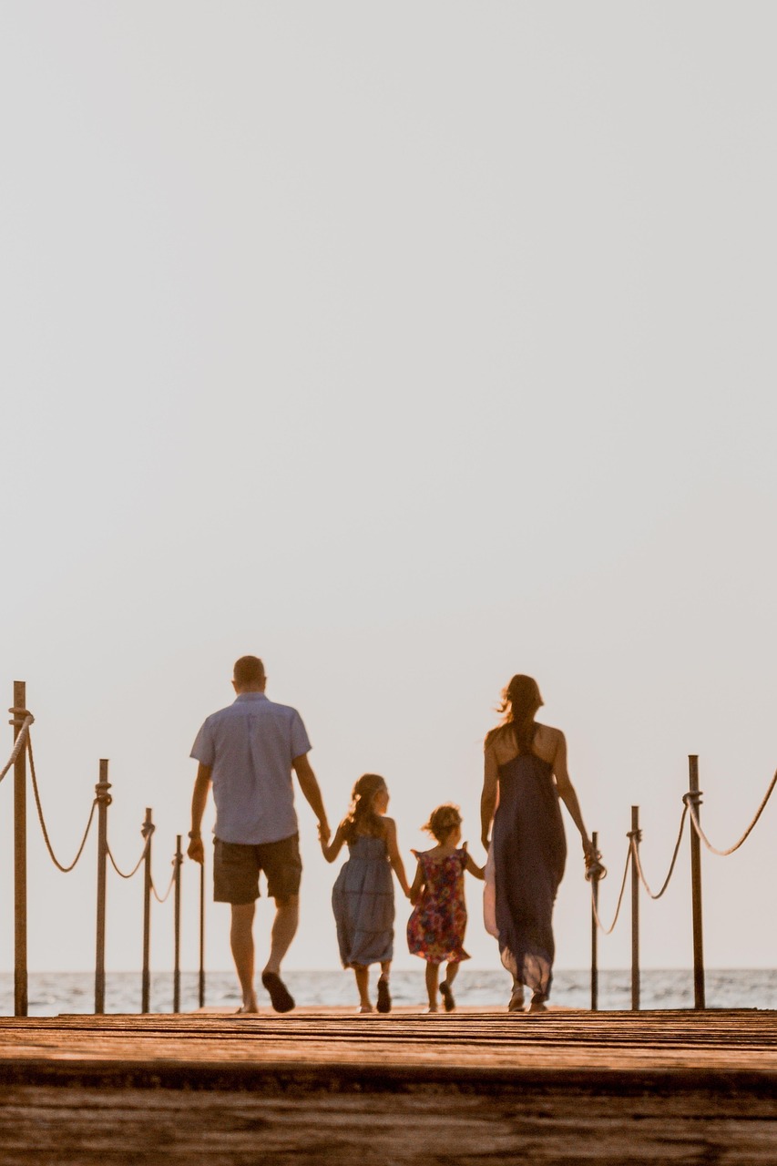 family, walk, beach, holding hands, walking, baby, kids, children, love, adorable, childhood, dad, mom, mother, nature, father, parents, sunset, together, bonding, leisure, happiness, vacation, holiday, portrait, family portrait